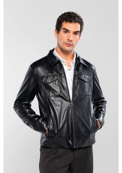 Erkek Hakiki Deri Siyah Deri Mont 415 K-2470 Erk Dr Mont Y/25 Sıyah Dr fırsatları