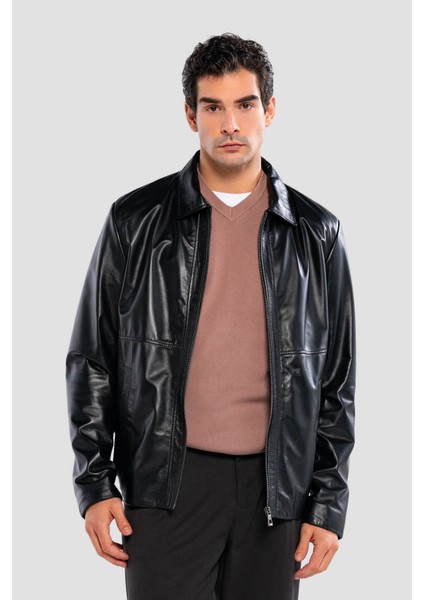 Erkek Hakiki Deri Siyah Deri Mont 415 K-1328 Erk Dr Mont SK24/25 Sıyah Dr