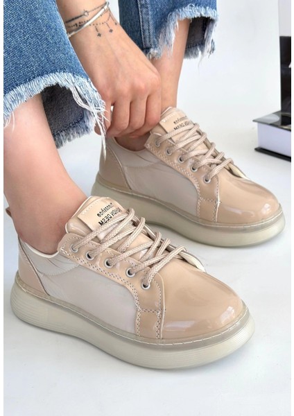 Xmpdby Piona Bej Rugan Bağcıklı Spor Ayakkabı (Numara: 39)