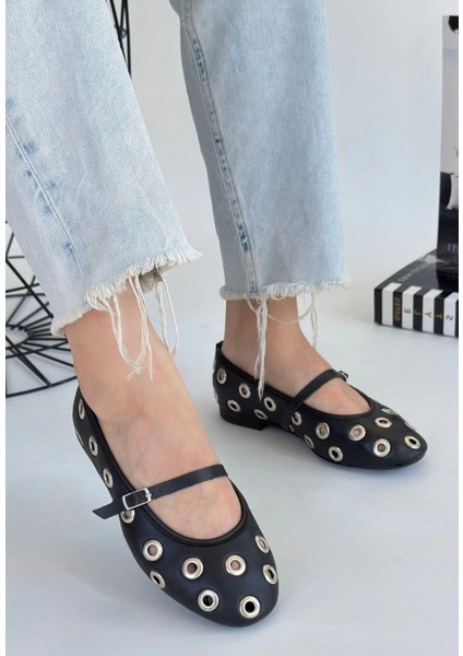 Xmpdby Tinta Siyah Cilt Babet Ayakkabı (Numara: 36)