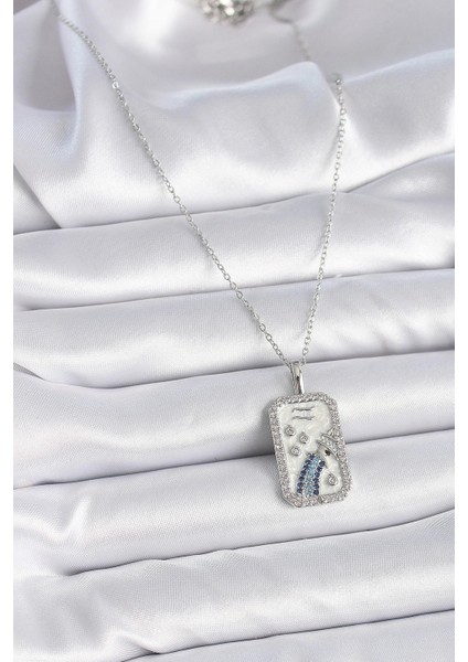 316L Çelik Gümüş Renk Zincir Kova Burcu Zirkon Taşlı Kadın Kolye fiyatları