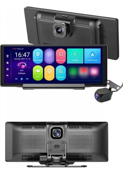 Android ve Ios Uyumlu Ön Arka Çift Kameralı Araç Ekranı Dokunmatik Carplay modelleri