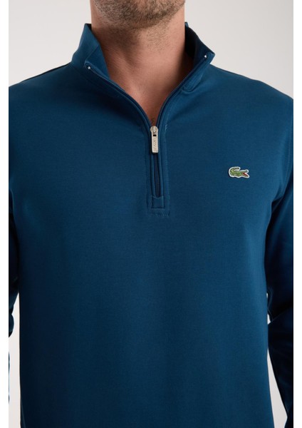 Fermuar Yaka Petrol Mavi Regular Fit fırsatları