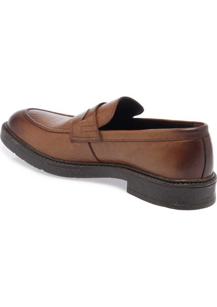 Kahve Hakiki Deri Erkek Casual Ayakkabı - E23S1AY56537-K68