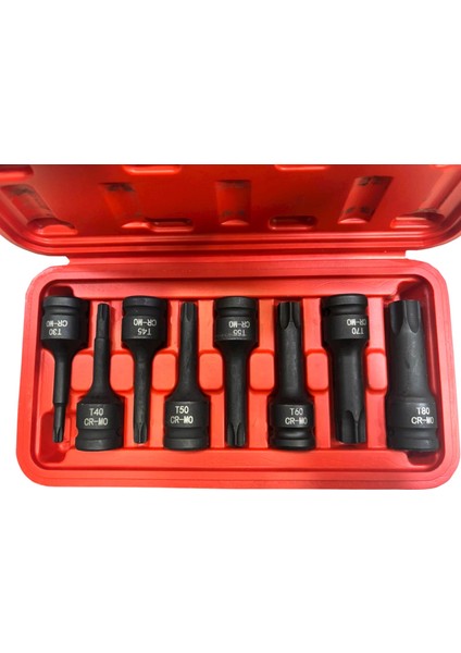Havalı Uzun Torx Lokma Takımı 8 Parça