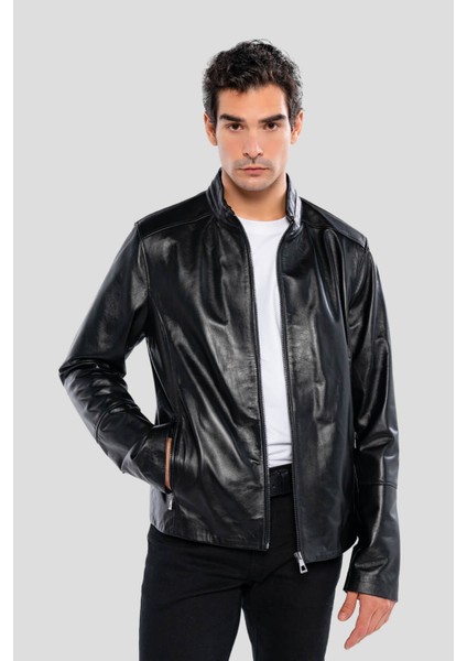 Erkek Hakiki Deri Siyah Deri Mont 415 K-1348 Erk Dr Mont SK24/25 Sıyah Dr