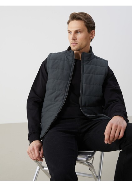 Yeni Sezon Slim Fit Dik Yaka Erkek Şişme Yelek