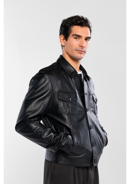 Erkek Hakiki Deri Siyah Deri Mont 415 ER-331 Erk Dr Mont SK24/25 Sıyah Dr fiyatları