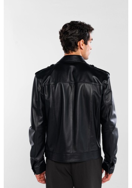 Erkek Hakiki Deri Siyah Deri Mont 415 ER-331 Erk Dr Mont SK24/25 Sıyah Dr modelleri