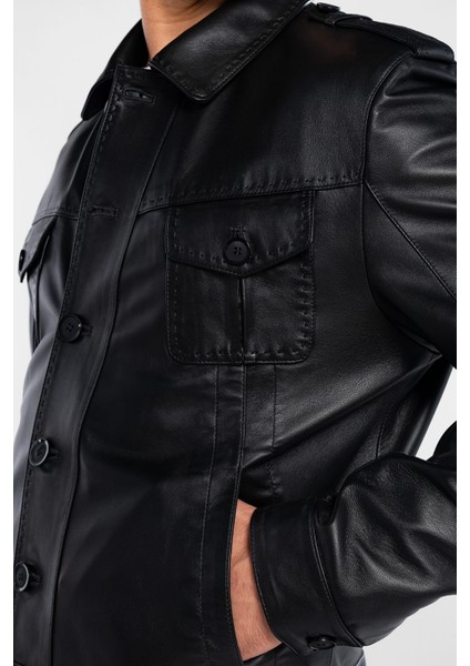 Erkek Hakiki Deri Siyah Deri Mont 415 ER-331 Erk Dr Mont SK24/25 Sıyah Dr indirimleri