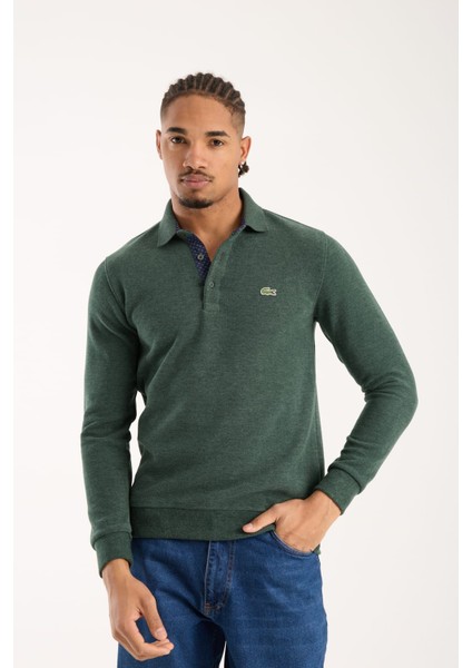 Polo Yeşil Regular Fit Uzun Kol Garnili