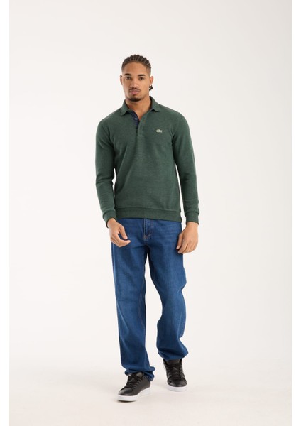 Polo Yeşil Regular Fit Uzun Kol Garnili modelleri