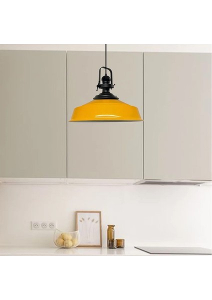 Sarı Asaletli Tekli Avize Siyah Başlık Retro Sarkıt Lamba Restoran Cafe Salon Avizeleri fiyatları