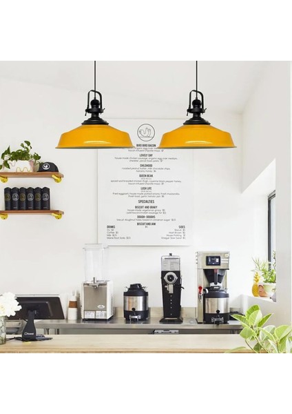 Sarı Asaletli Tekli Avize Siyah Başlık Retro Sarkıt Lamba Restoran Cafe Salon Avizeleri indirimleri