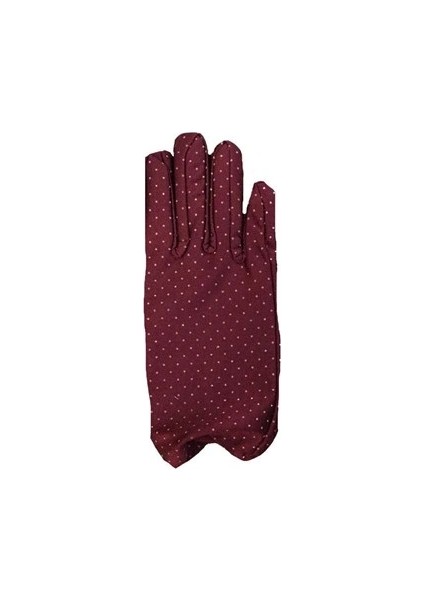 Bordo Renk Puanlı Çocuk Eldiveni