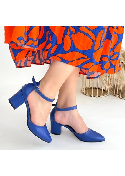 Xmpdby Mulen Mavi Cilt Topuklu Ayakkabı (Numara: 39) fırsatları