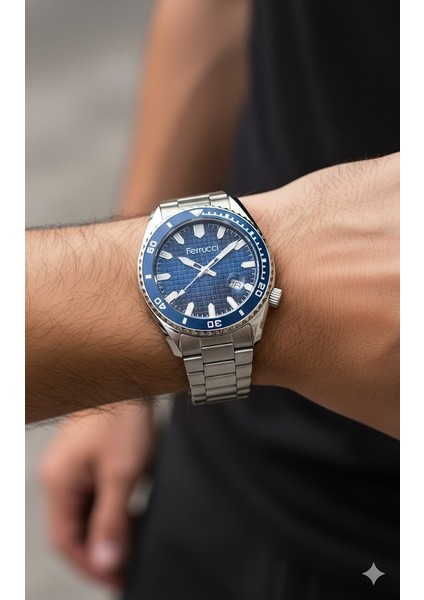 Erkek Kol Saati Mavi ve Gümüş Renk, Mavi Kadran - Şık Metal Kordon, 2 Yıl Garantili modelleri