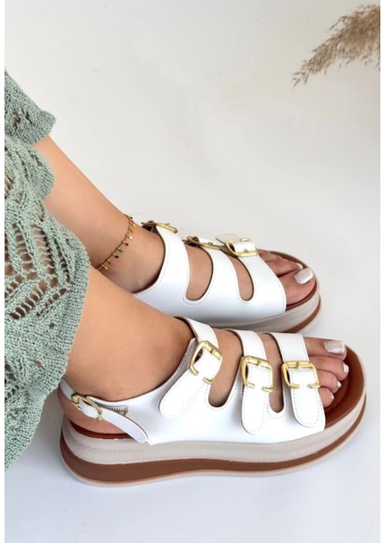 Xmpdby Jatay Beyaz Cilt Sandalet (Numara: 38) fiyatları