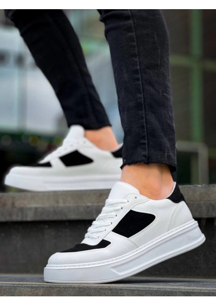 Xmpdby Kb-X8 Kuback Beyaz Siyah Cilt Yüksek Taban Günlük Spor Ayakkabı (Numara: 40) fiyatları