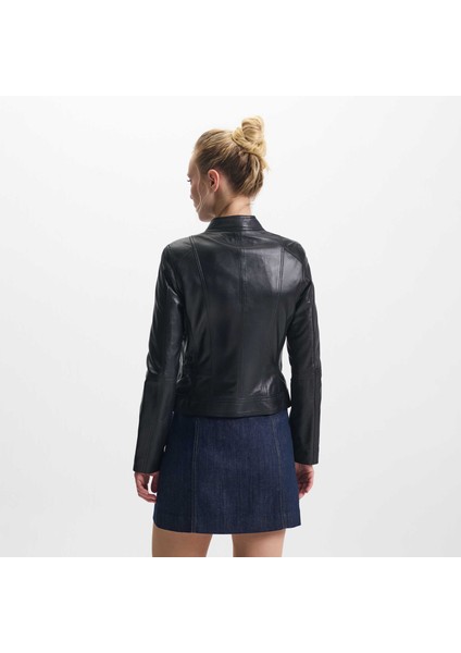 Siyah Hakiki Deri Kadın Hakiki Deri Mont - K25KDM320478-Q3H fırsatları