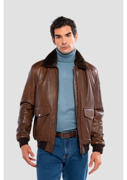 Erkek Hakiki Deri Fındık Deri Mont 415 KLJ-2071 Erk Dr Mont SK24/25 Fındık Dr