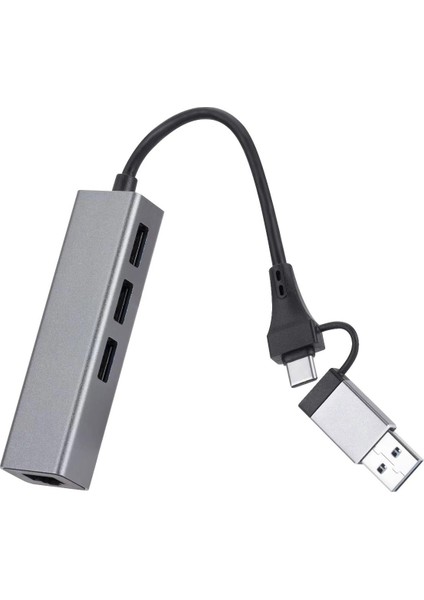 GA87 USB 3.0 ve Type-C To 3x USB 3.0 Lan Hub Adaptör RJ45 Ethernet 1000MBPS indirimleri