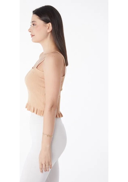 Xmpdby Yazlık Triko Crop Vizon (Beden: Standart) modelleri