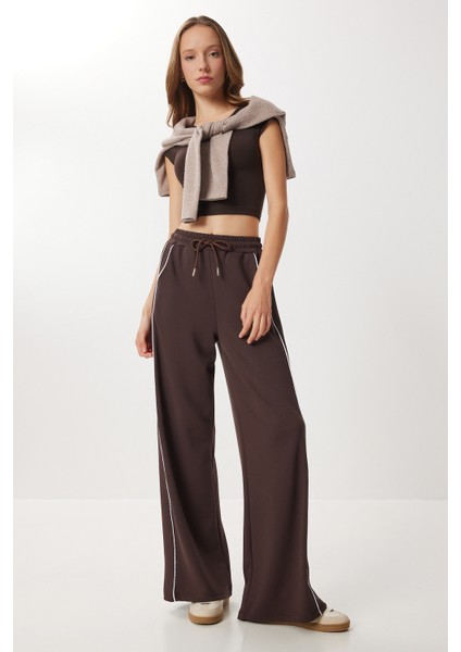 Kontrast Şeritli Modal Eşofman Altı LKB0015 Kahverengi fiyatları