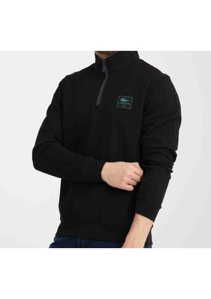 Fermuar Yaka Siyah Regular Fit Uzun Kol