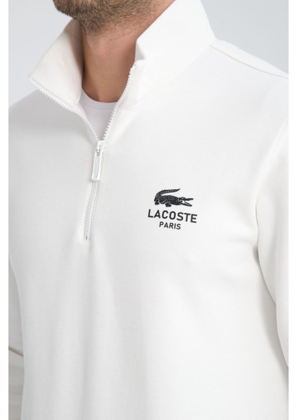 Fermuar Yaka Ekru Regular Fit Uzun Kol indirimleri