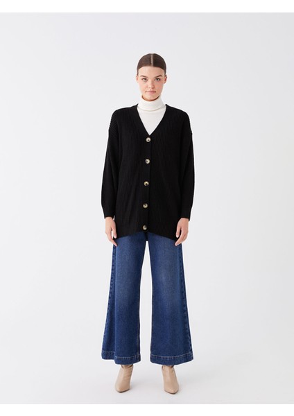 Yeni Sezon V Yaka Oversize Kadın Triko Hırka modelleri