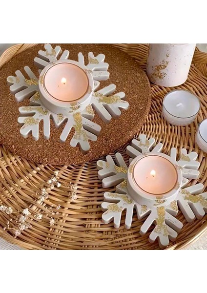 Taneleri Mumluk 2li Set ( Desenli) I Döküm Seramik Tozu