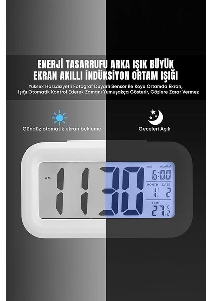 Masa Saati, Gece Görüş Sensörü Masa Saati, Iç Mekan Dijital Oda Termometresi Takvim Çalar Saat modelleri