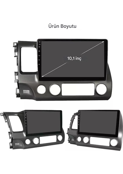 Honda Civic Wifi Gps Carplay 10.1 Inç 2+32GB Kamera Multimedya Navigasyon Sistemi - 2007-2011 Model modelleri