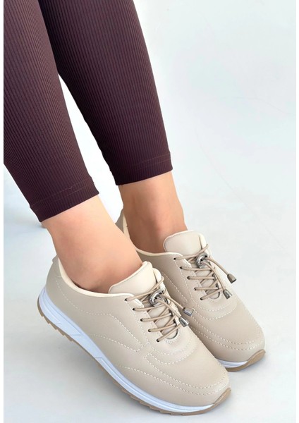 Xmpdby Finna Bej Cilt Bağcıklı Spor Ayakkabı (Numara: 37) modelleri