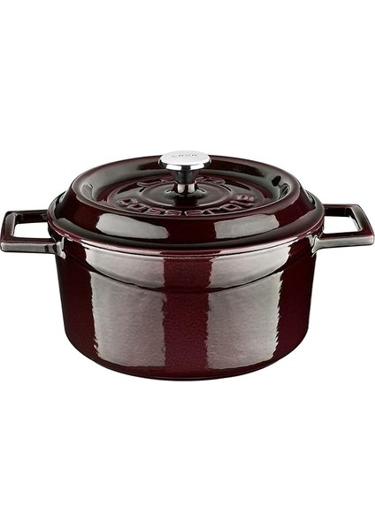 Premium Serisi - Döküm Yuvarlak Tencere, 20 Cm, Majolik Mor