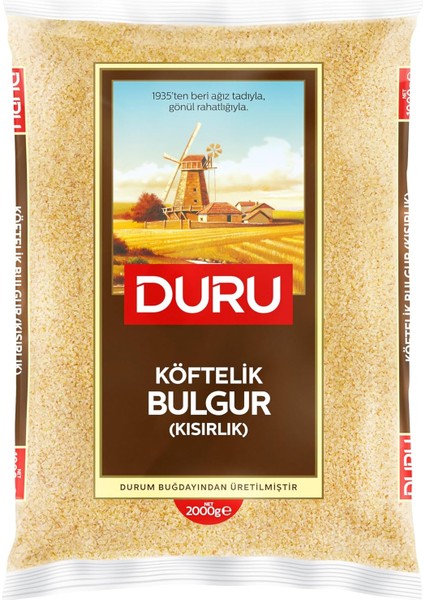 Duru Köftelik Bulgur (Kısırlık) 2000G – Doğal Taş Değirmende Üretilmiş, Yüksek Lif ve Protein Kaynağı, Düşük Yağ ve Şeker fiyatları