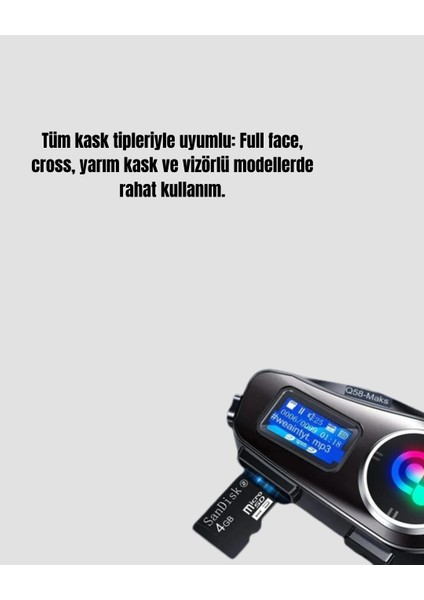 IP65 Suya Dayanıklı Kask Bluetooth Kulaklık LCD Ekranlı fiyatları