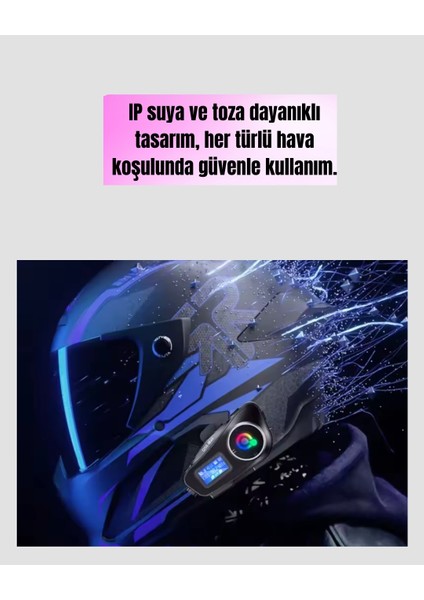 IP65 Suya Dayanıklı Kask Bluetooth Kulaklık LCD Ekranlı fırsatları
