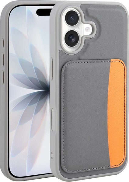 iPhone 17 Kılıf Kartlıklı Zore X-Kart Silikon Kapak - Kahverengi modelleri