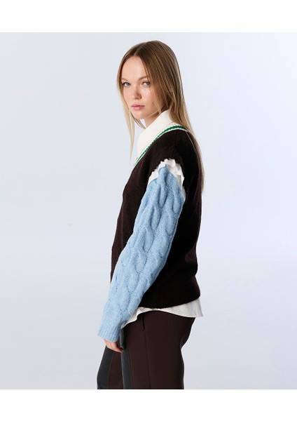 COLORBLOCK RAW EDGE SÜVETER TW6250050148074