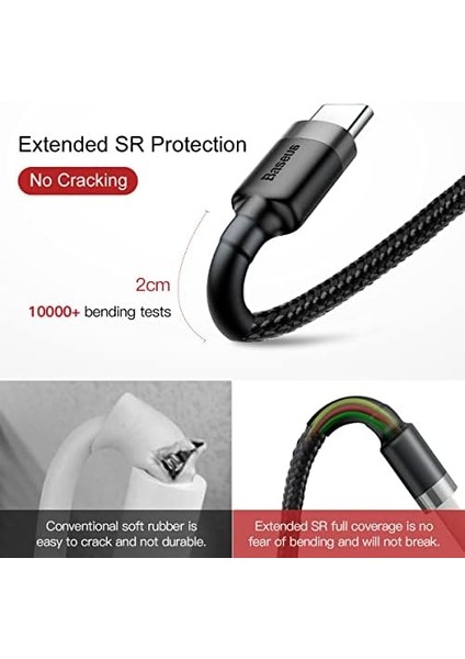 Baseus Cafule Type-C 1 Metre Hızlı Şarj Kablosu Catklf-Bg1 fiyatları