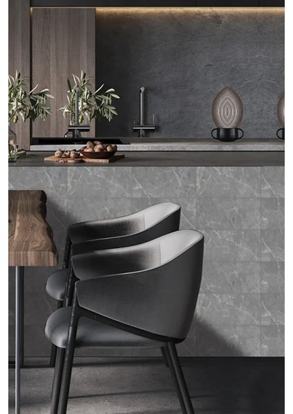 Gri Mermer Desenli Plastik Duvar Sticker Duvar Kağıdı Şık Zarif 60X30 Duvar Kağıdı 3 Adet