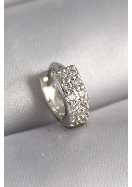 316L Çelik Gümüş Renk Zirkon Taşlı Tragus Piercing