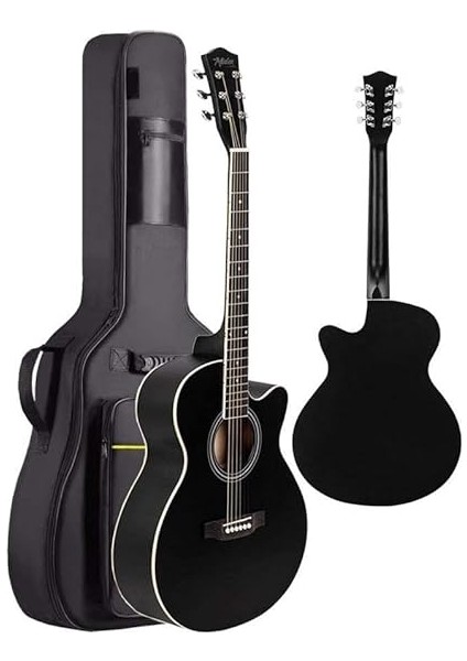XC-200BK Kesik Kasa Siyah Akustik Gitar 4/4 Yetişkin Üst Segment (Gigbag Çanta Tuner Capo Askı Pena) fiyatları