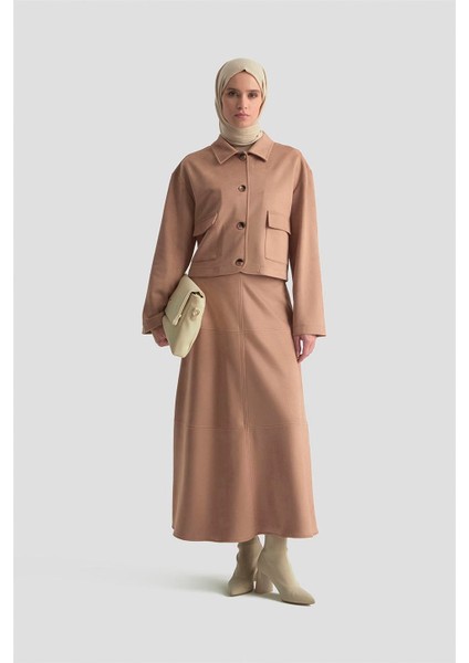 Ceketli Süet Takım 25KD1703 Taba