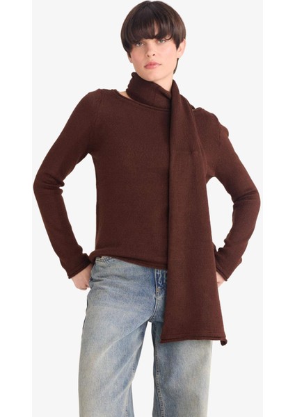 Regular Fit Kayık Yaka Yumuşak Dokulu Şal Detaylı Triko Kazak G3314AX25AU modelleri