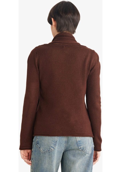 Regular Fit Kayık Yaka Yumuşak Dokulu Şal Detaylı Triko Kazak G3314AX25AU indirimleri