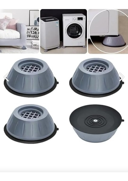 4 Adet Beyaz Eşya Altlığı Ayağı Çamaşır Bulaşık Makinası Buzdolabı Yükseltici Titreşim Önleyici