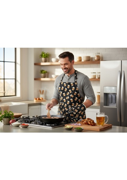 2'li Set Pizza Mutfak Önlüğü Fırın Eldiveni , Bira Mutfak Önlüğü Fırın Eldiveni modelleri